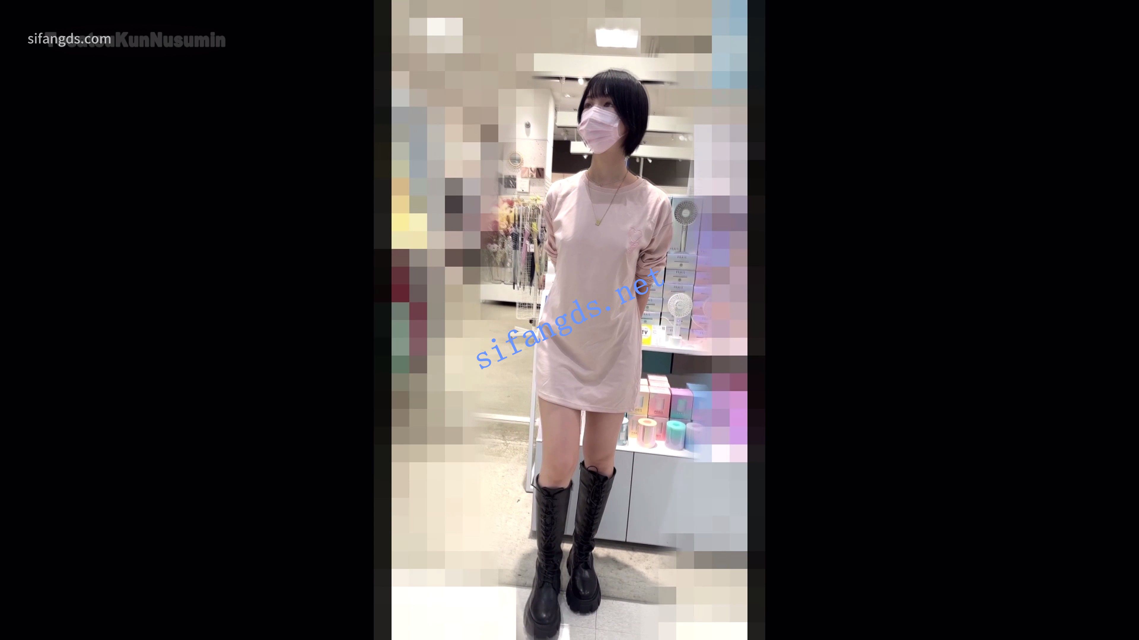 【日产精选】159没穿内衣的短发店员。蕾丝丁字露阴唇