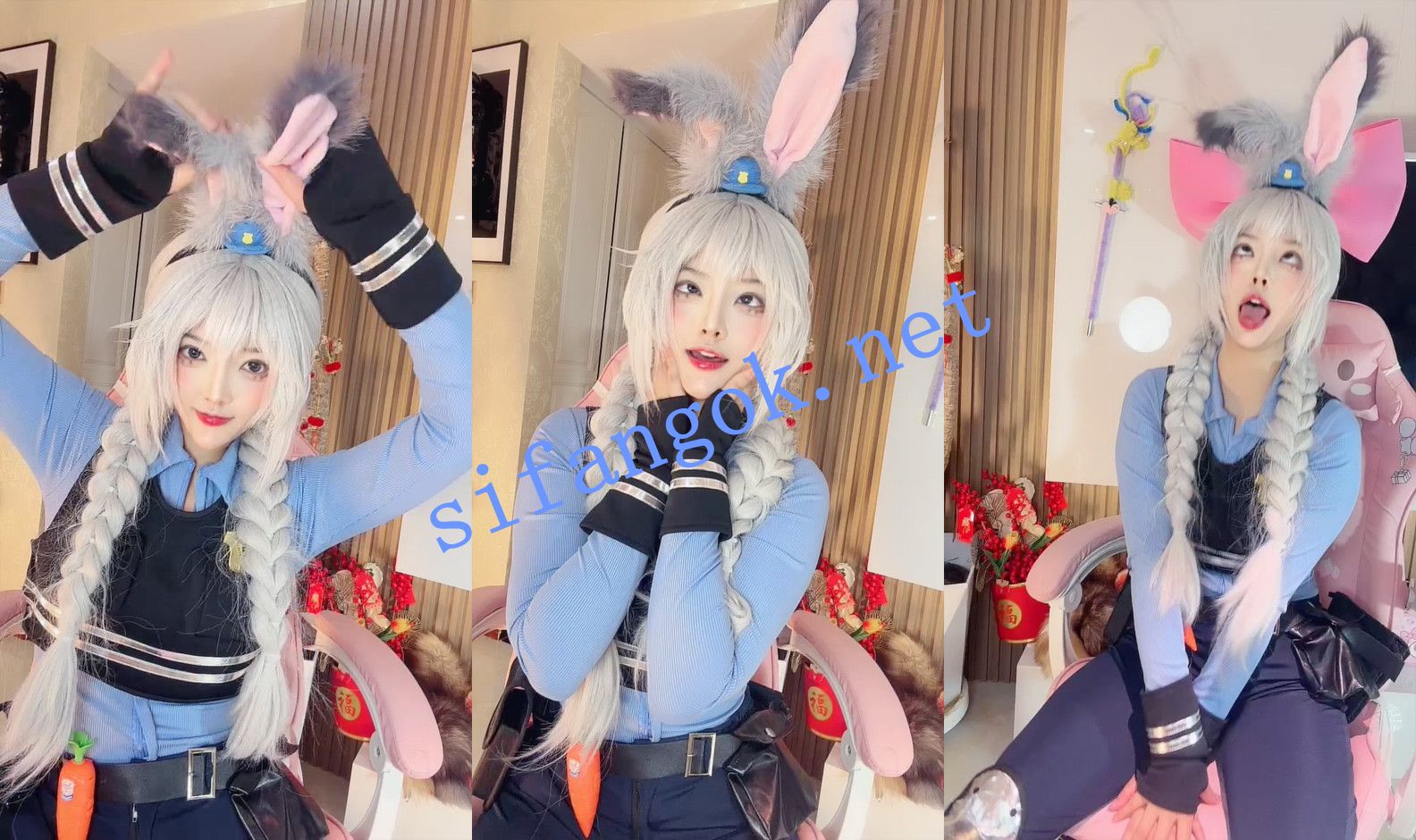 20小时核弹！【张晚萌】二次元兔子警官反差好色小骚货！