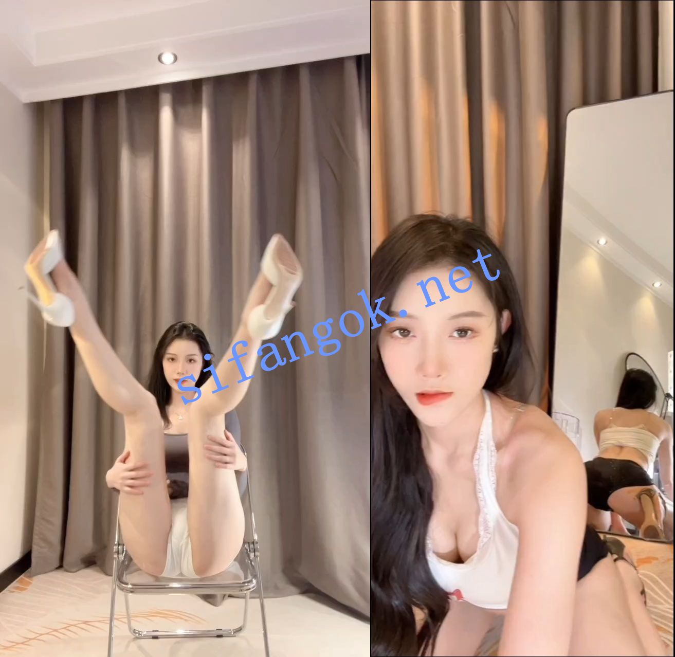 【抖音】圈圈吖 百万粉丝 M腿后入姿势 定制骚舞 9V