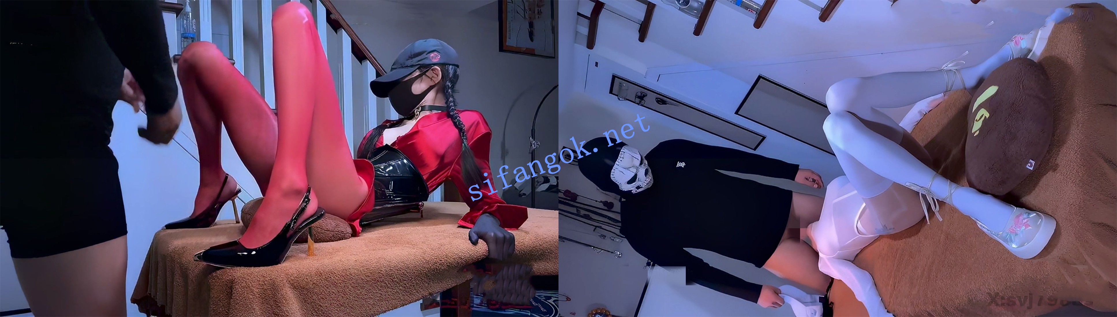 svj798ds-红黑系餐桌 后入抽插 漆皮长靴 偷窥视角 运动款白系
