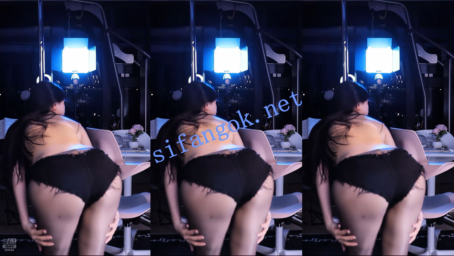 【虎牙】小酒窝翁馨 最新擦边骚舞8V，肥臀勒出三角短裤