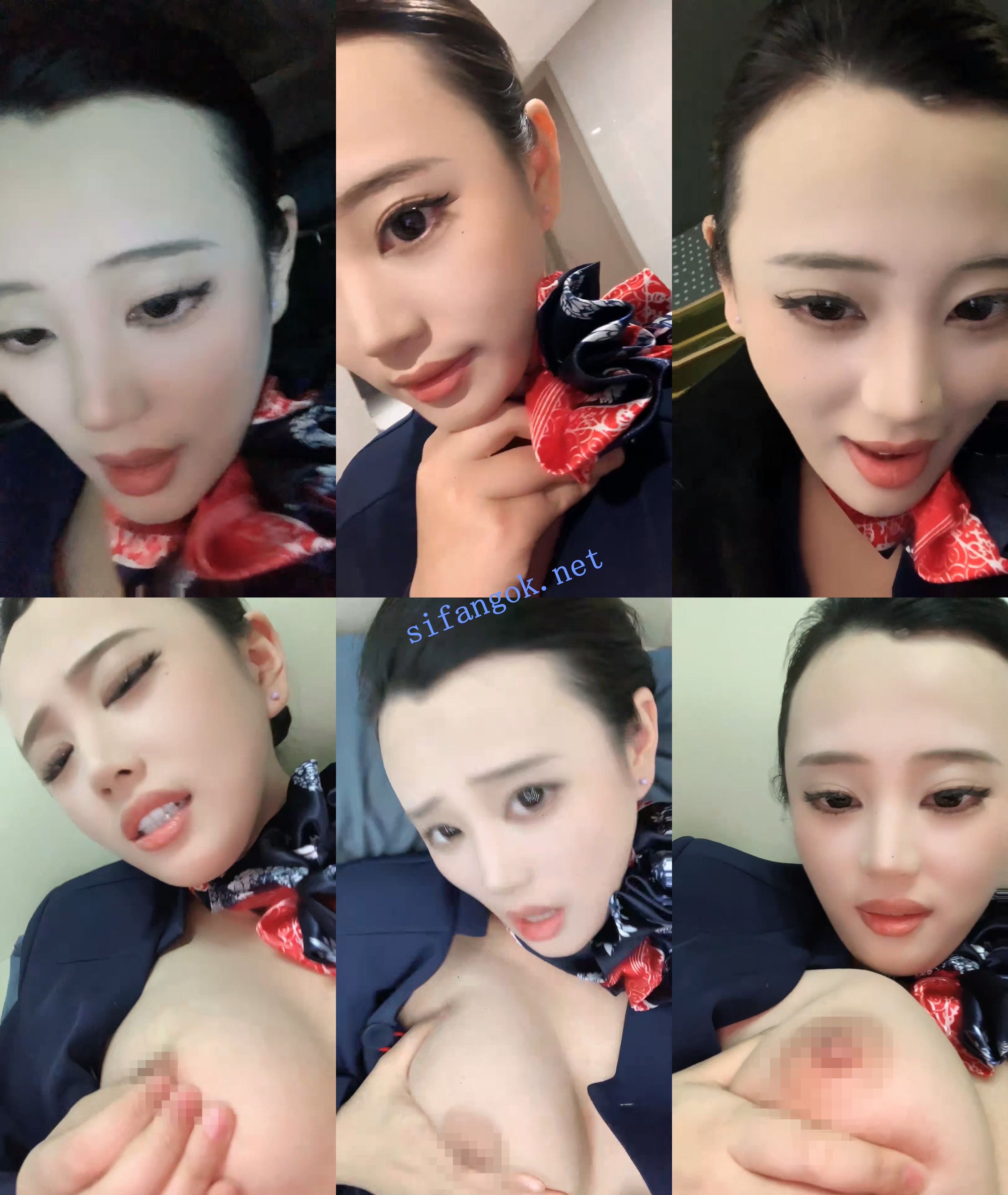 【小鱼糕冷】巨乳空姐~! 下班机场偷播~无套爆操~内射