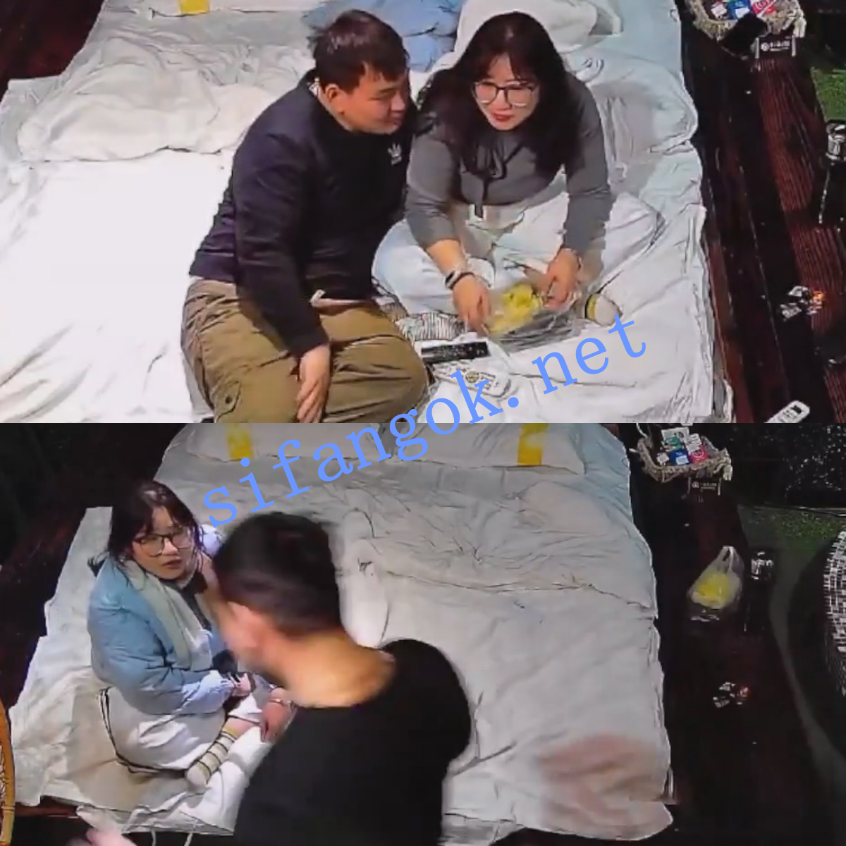 ⭐酒店偷拍:胖子和戴眼镜微胖女酒店做爱