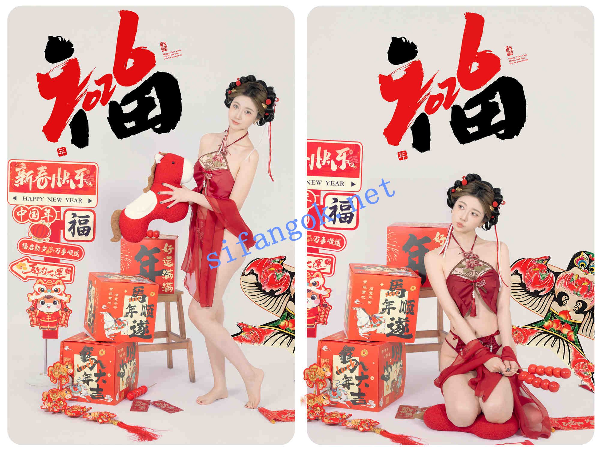 极品网红（年年）新春特辑-马上有福-大尺度漏点写真！