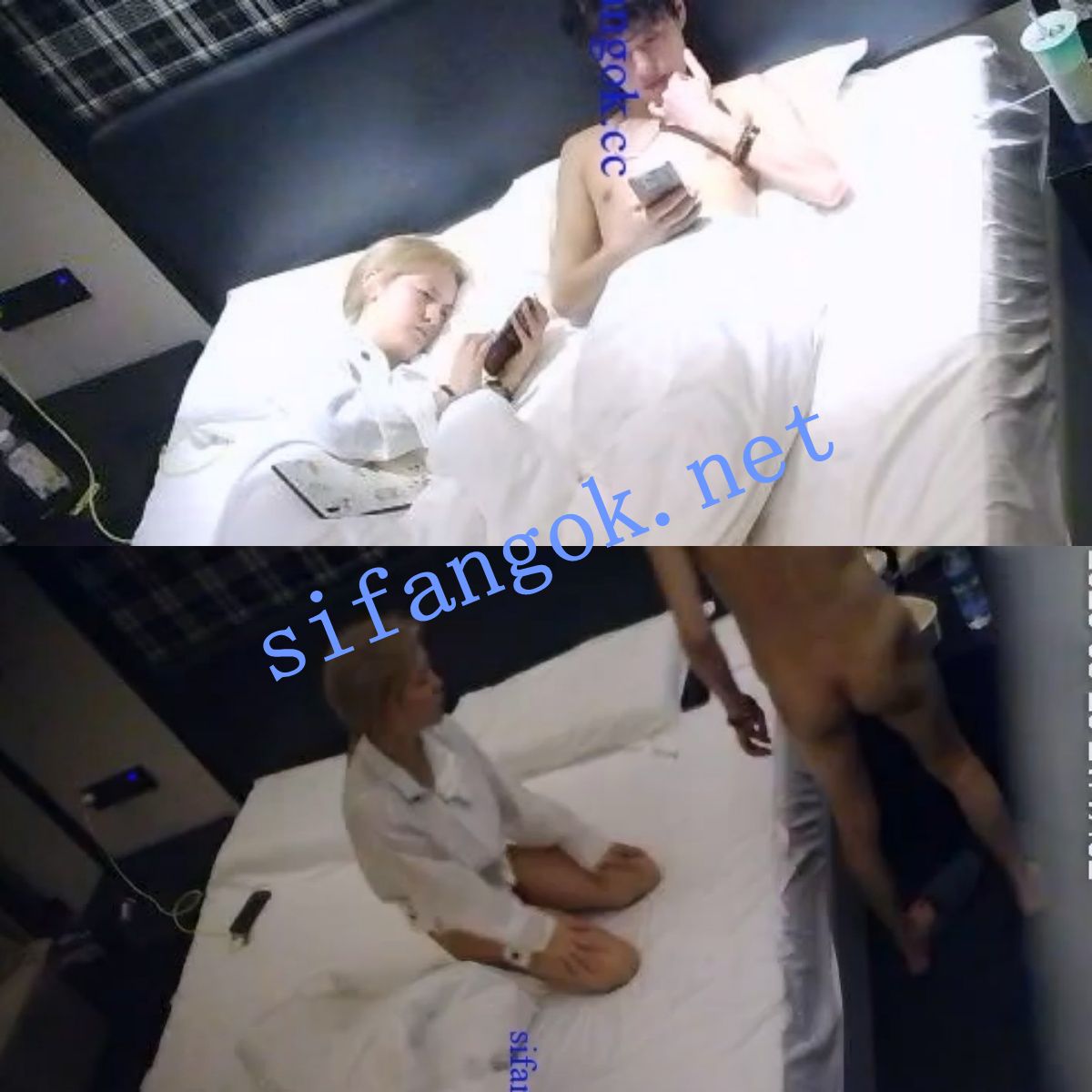 ⭐酒店偷拍：时尚潮女黄发女和帅气男友酒店做爱