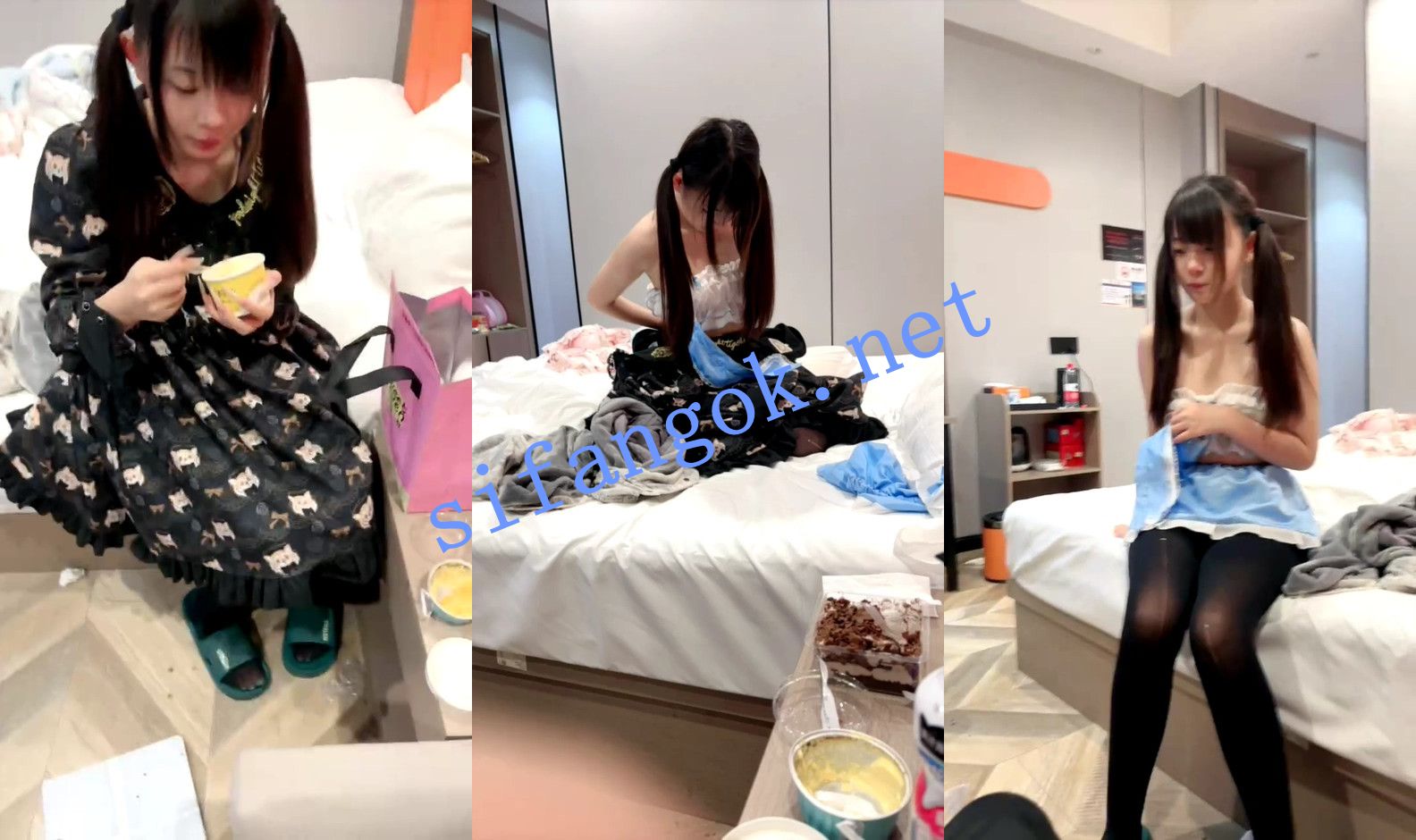 【07少萝芊芊宝】在酒店和双马尾性爱play~女主气到大哭~