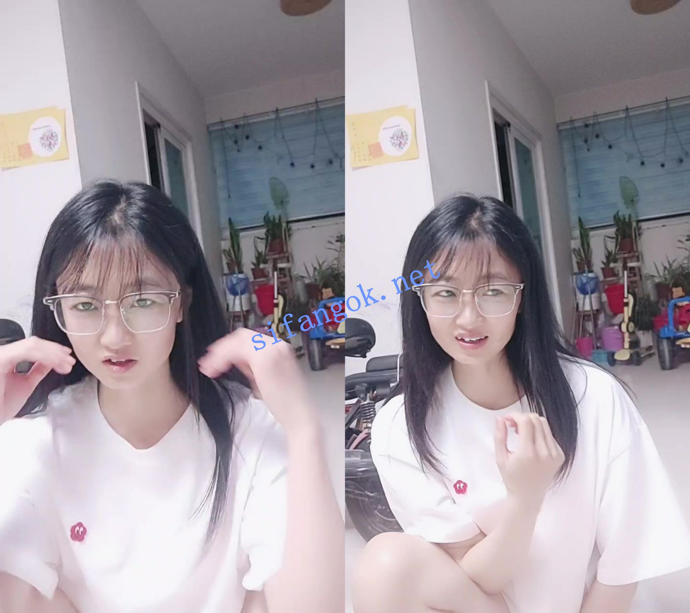 ██清纯新秀！【来看森淼】戴着眼镜的清纯学妹，直播漏