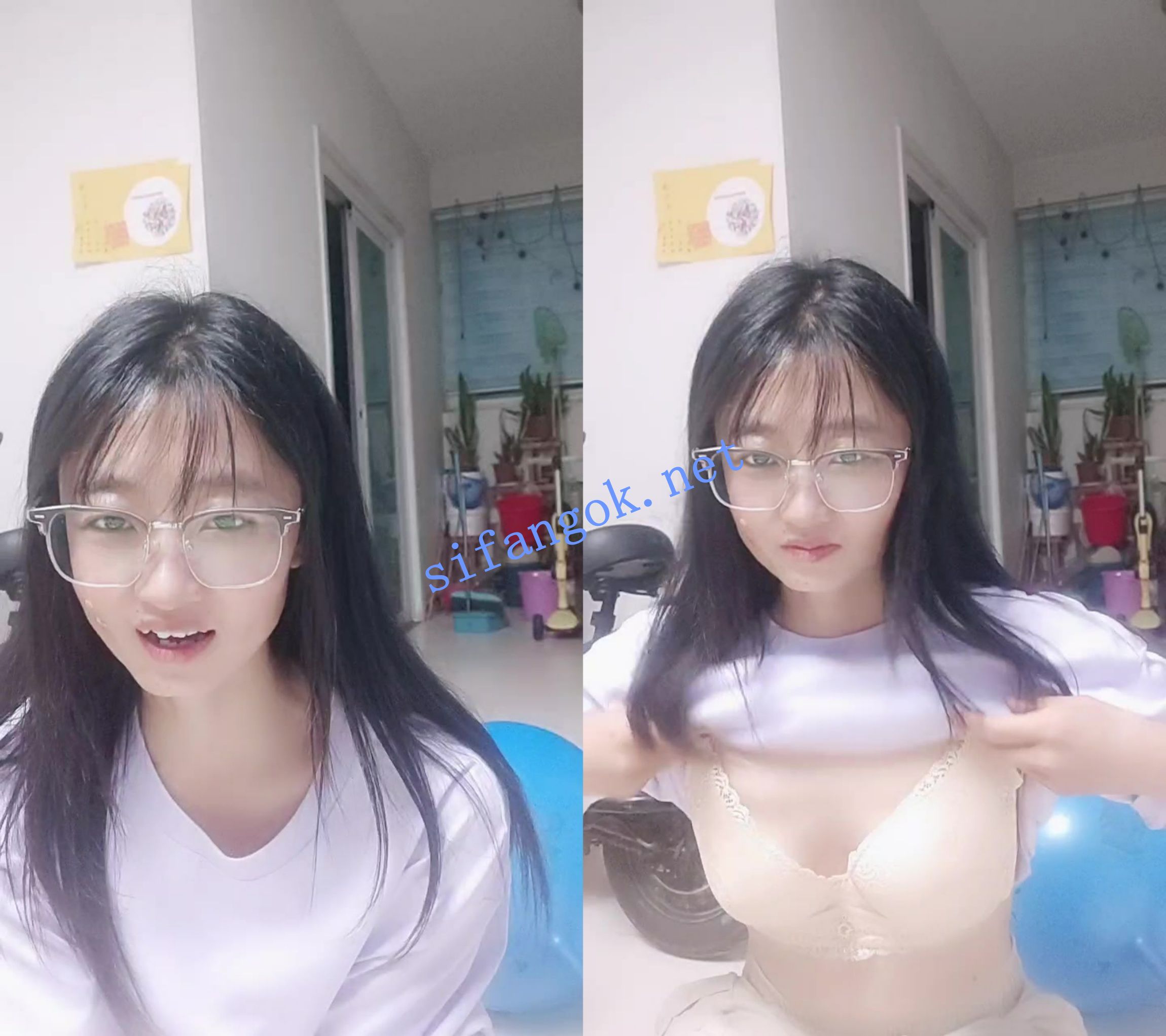 ██清纯新秀！【来看森淼】戴着眼镜的清纯学妹，直播漏2