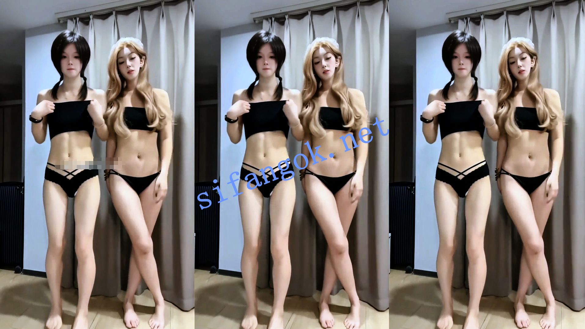 【抖音】川小鱼&秋秋鱼，双女主情趣互动福利定制